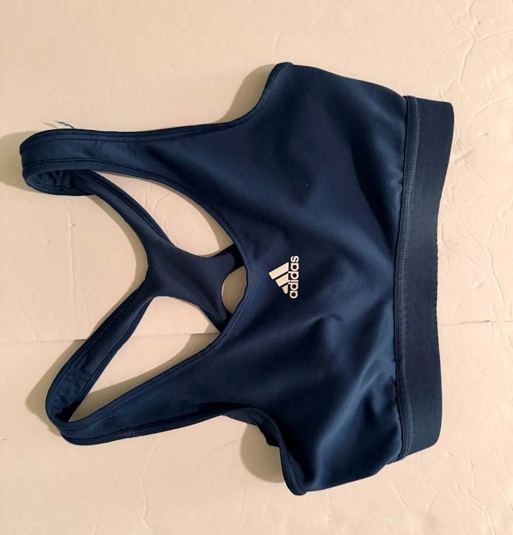 Adidas Blue Medium Support Racerback Sports Bra with Elastic Band